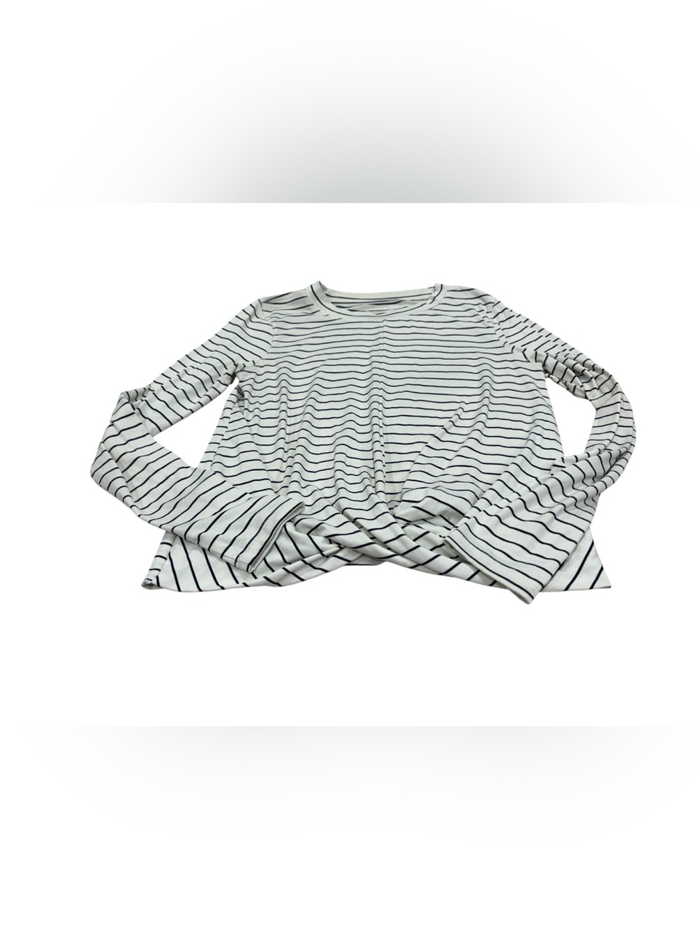 Old Navy Active Striped Long-Sleeve Twist Front Top - White/Black - Picture 4 of 5